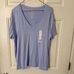 Nine West Soft Blue V-Neck Tee